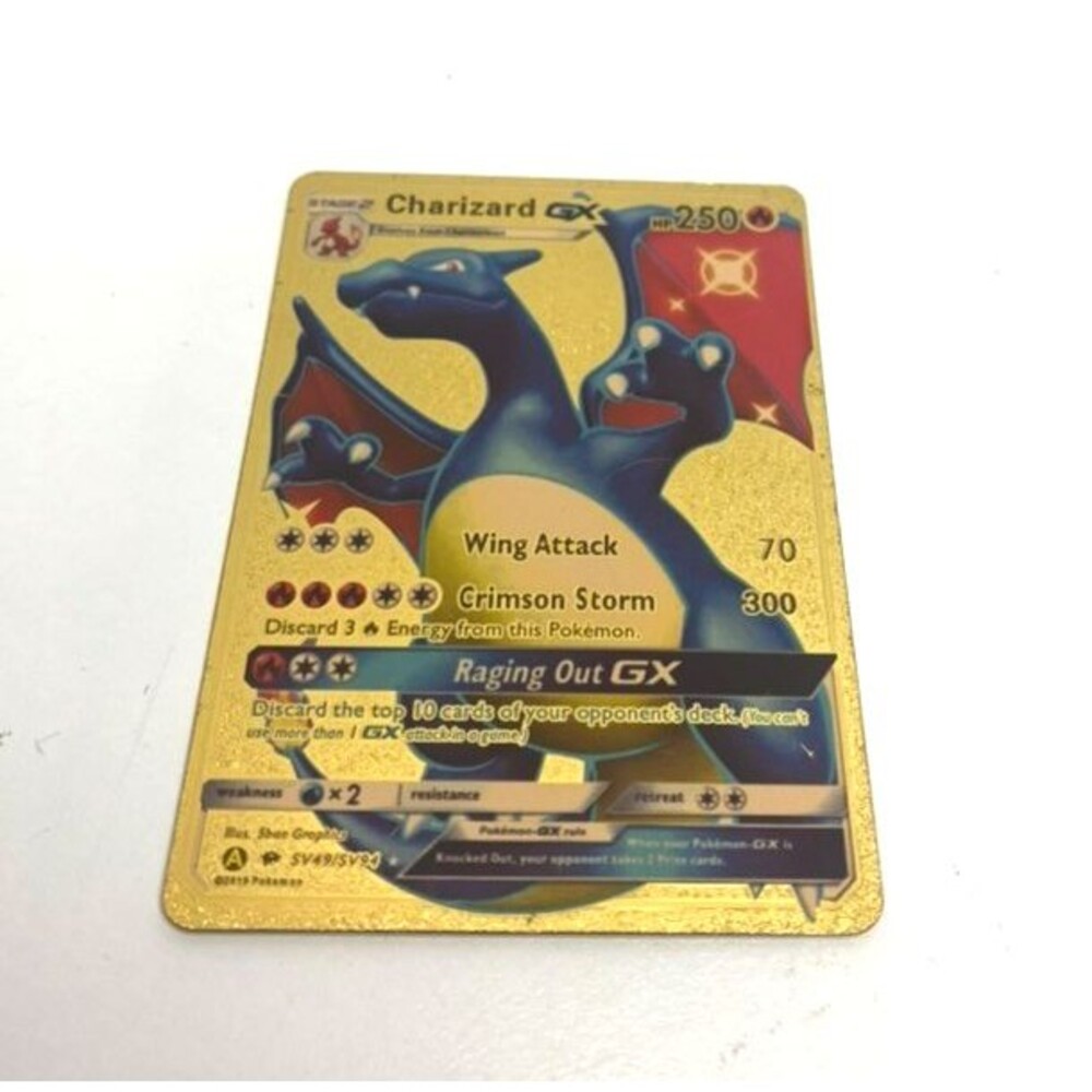 Blue Charizard GX HP250 Gold Pokemon Card